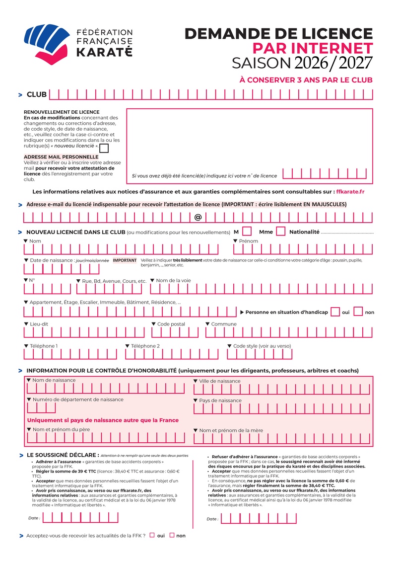 Fiche FFK